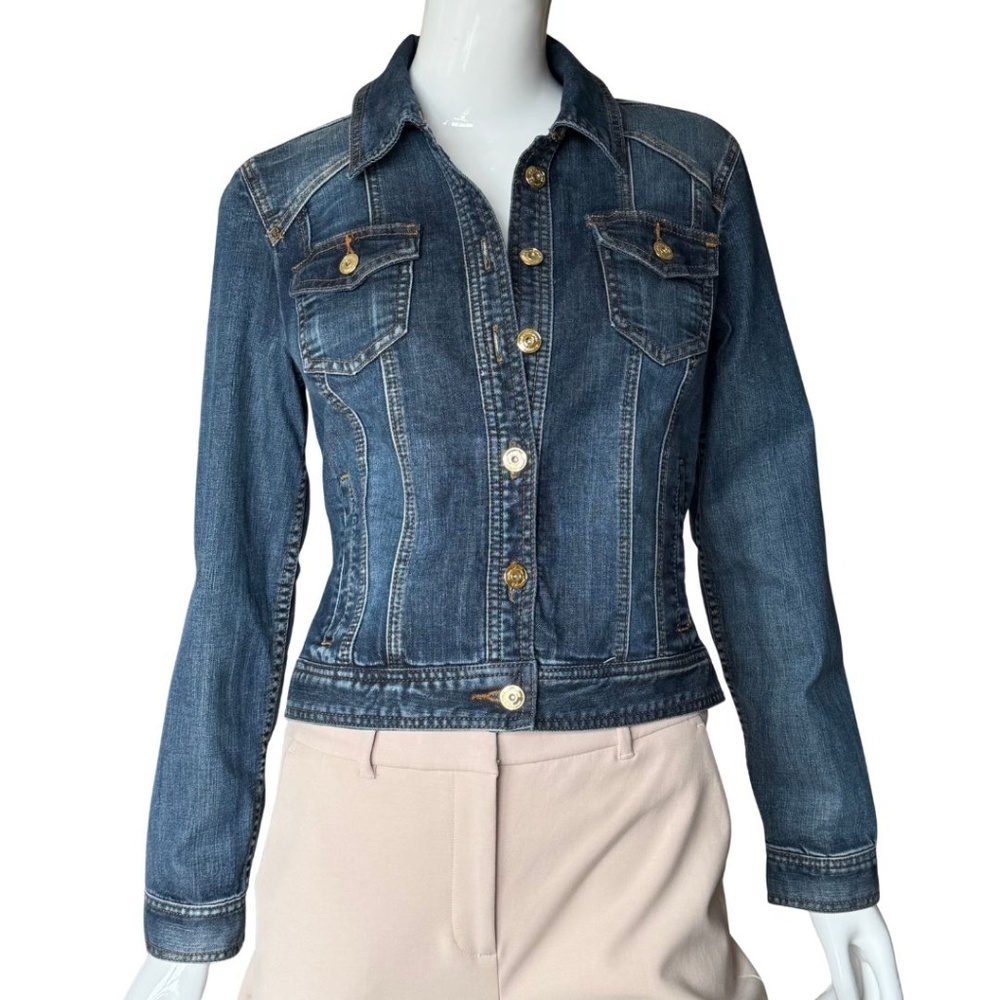 INC International Concepts Lace-Up-Back Denim Jacket Size XS NWOT - Picture 2 of 6